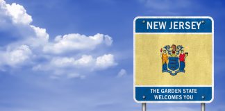 a street sign welcoming people into the state of New Jersey